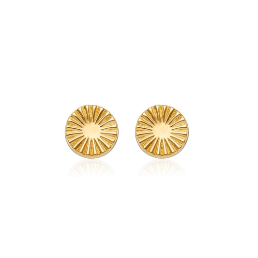 SUNBURST CIRCLE STUD EARRINGS - Fool's Gold Jewellery