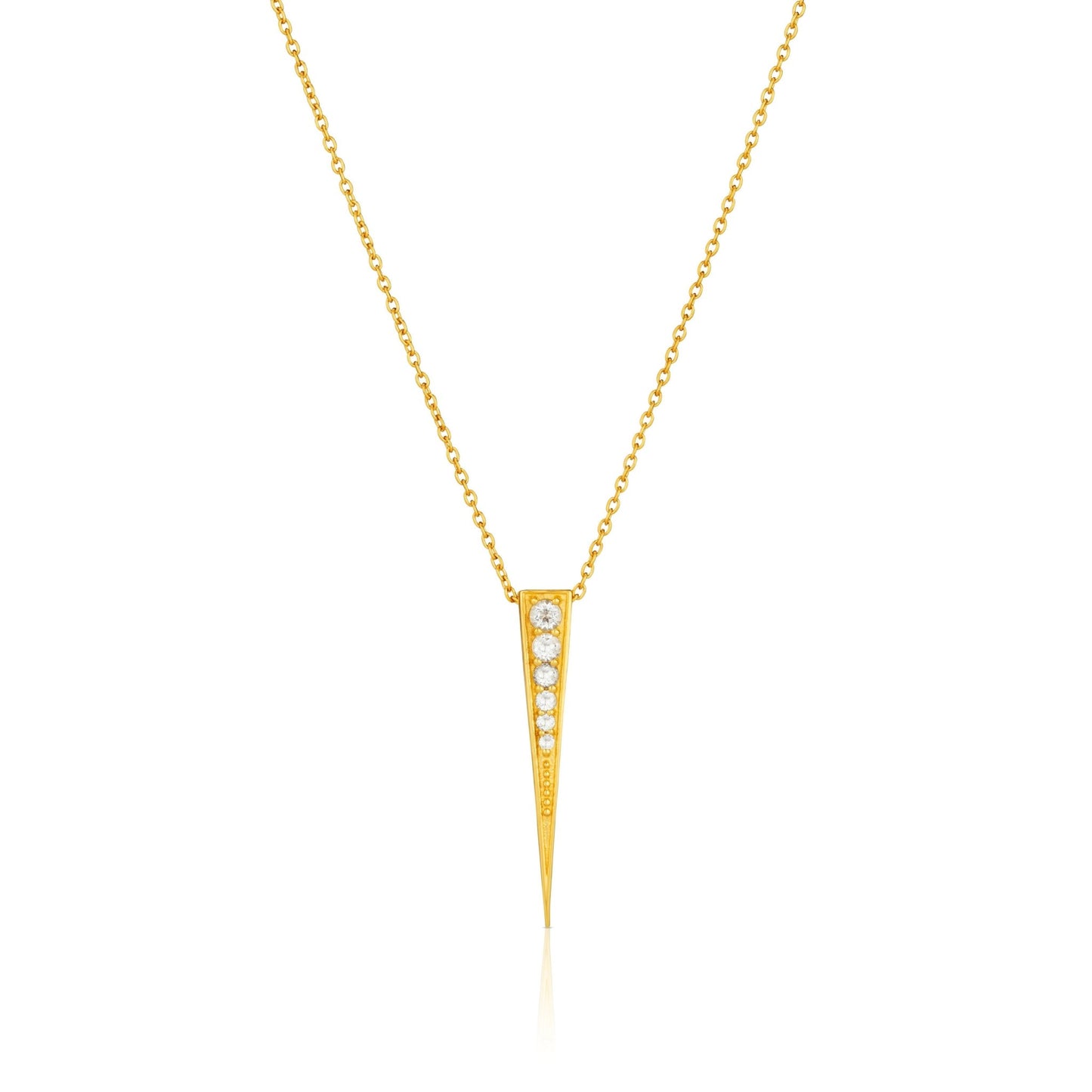 WHITE TOPAZ PAVE SPIKE PENDANT - Fool's Gold Jewellery