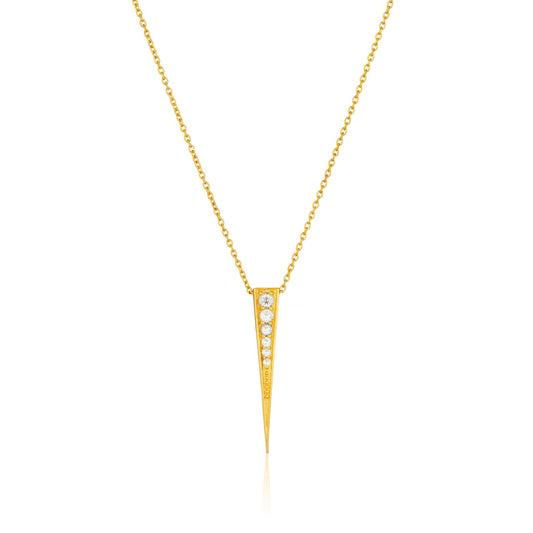 WHITE TOPAZ PAVE SPIKE PENDANT - Fool's Gold Jewellery