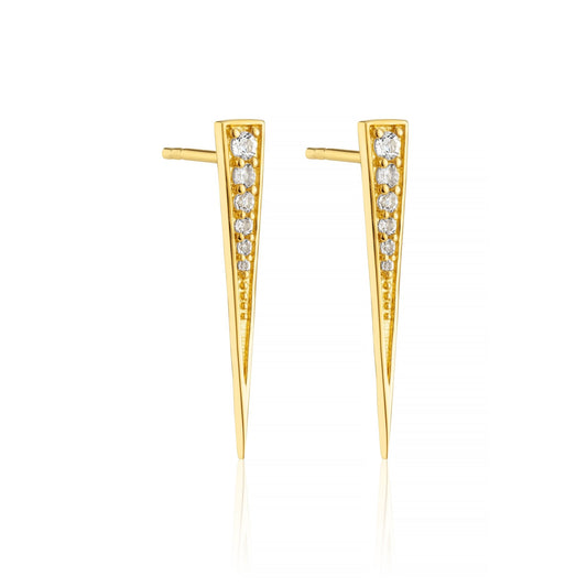 WHITE TOPAZ PAVE SPIKE STUD EARRINGS - Fool's Gold Jewellery